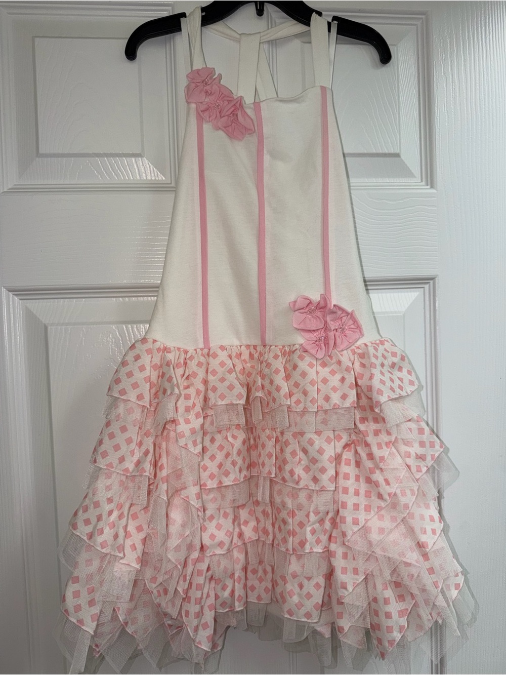 NWT Isobella & Chloe Ruffle Halter Dress 4 | Pink Diamond Tulle $56